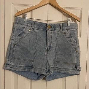 Size 14 Democracy “Ab” solution  carpenter shorts. Washed out denim color.